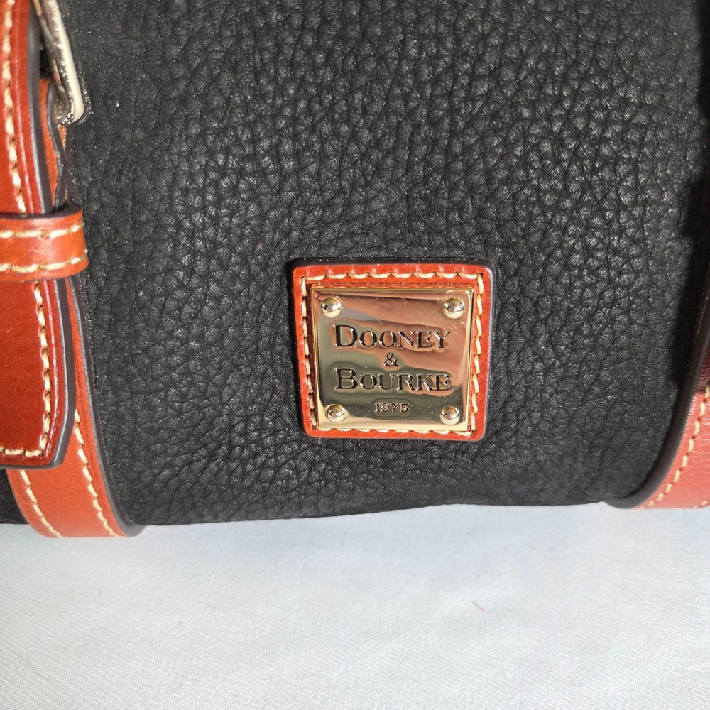 Dooney & Bourke Black Suede Leather Satchel Crossbody Bag Tassels & Dust Bag - Picture 7 of 11